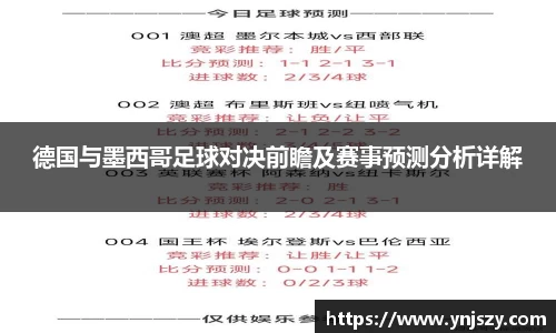 德国与墨西哥足球对决前瞻及赛事预测分析详解